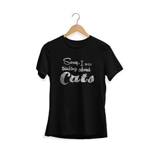 koszulka-damska-thinking-about-cats-czarna