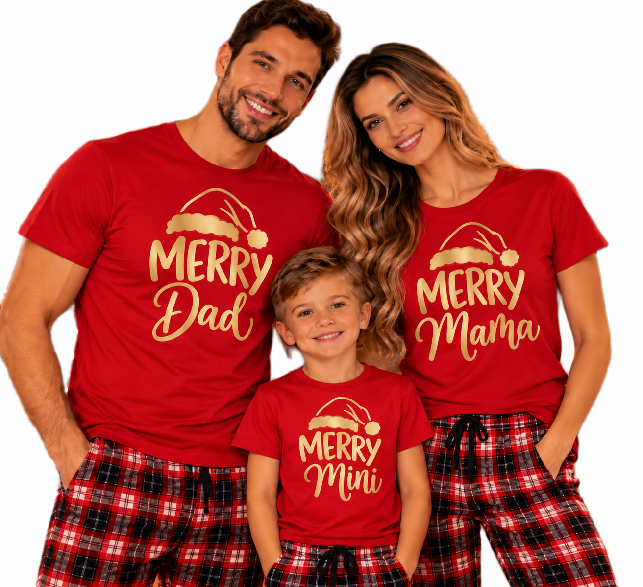 Rodzinne zdjęcie z napisem MERRY Mini-2